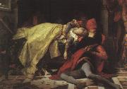 Alexandre  Cabanel The Death of Francesca da Rimini and Paolo Malatesta USA oil painting reproduction